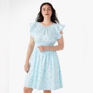 Kate Spade Sky Blue Flutter Sleeve Dress